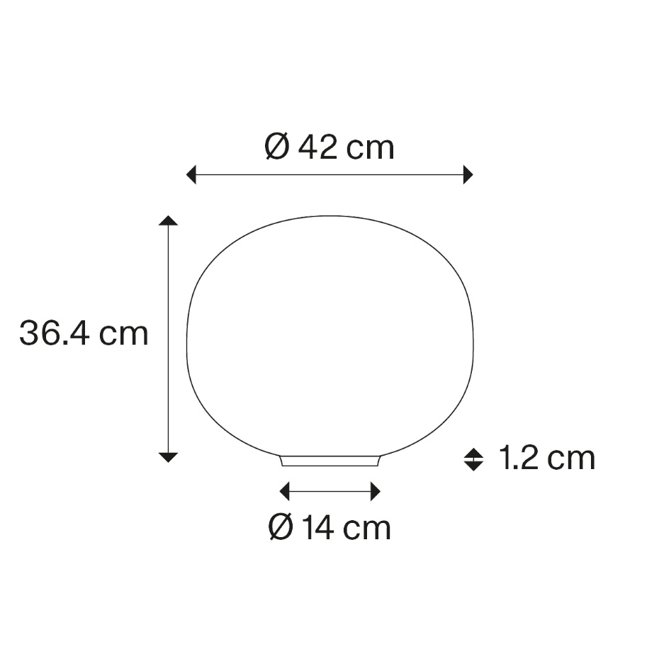 Volum Bordslampa Ø42cm Glossy White Med Dimmer