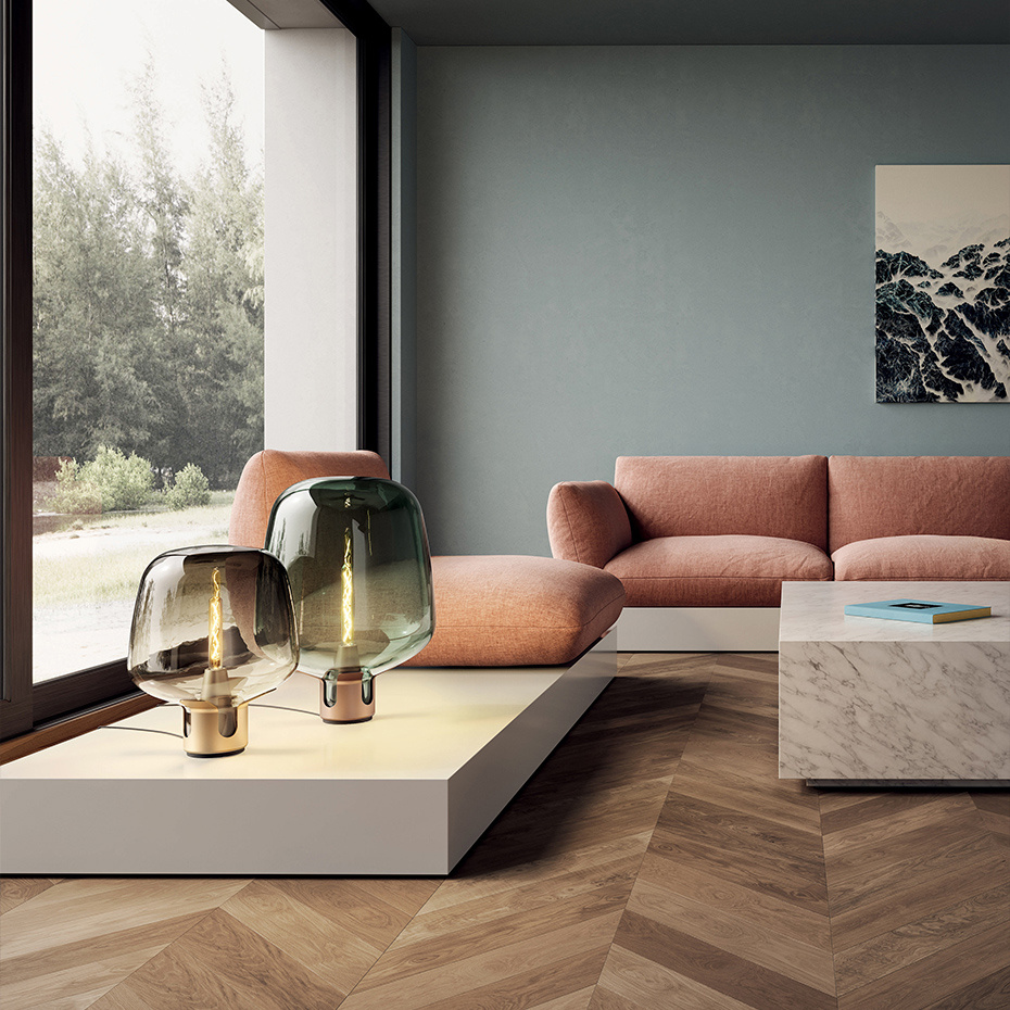 Flar Bordslampa Small Champagne/Turquoise