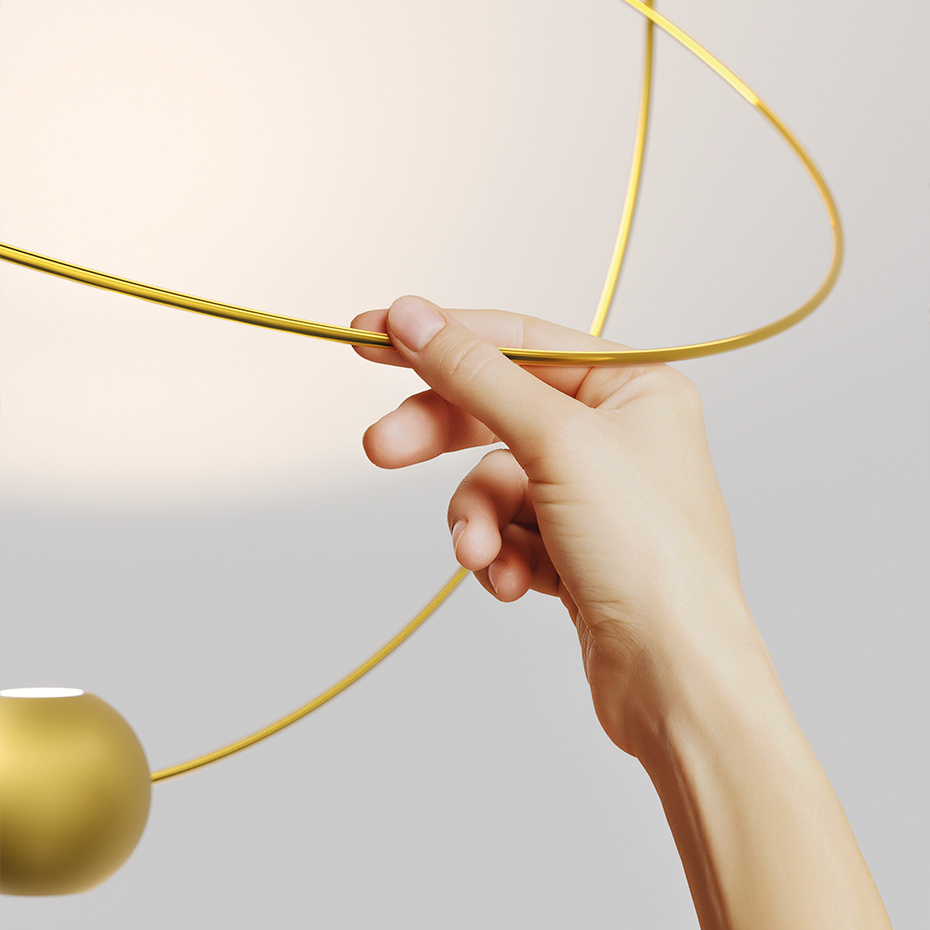 Elara Pendel Medium Matt Gold/Glossy Gold