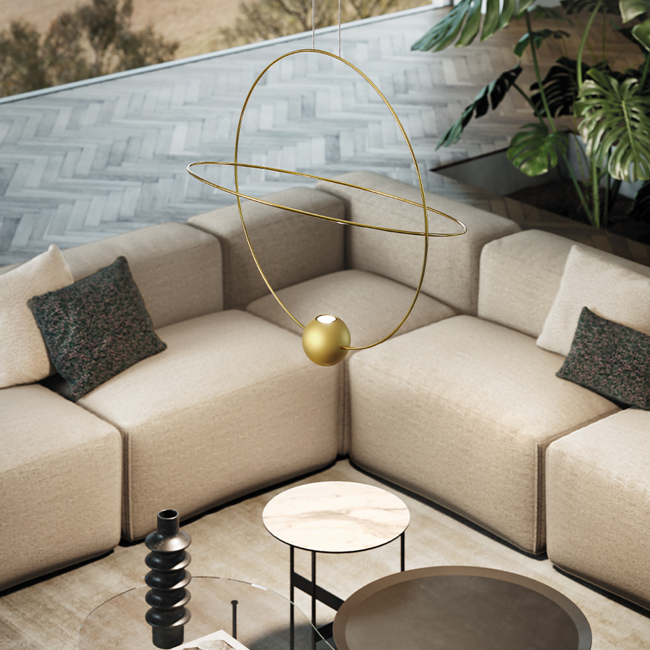 Elara Pendel Medium Matt Gold/Glossy Gold