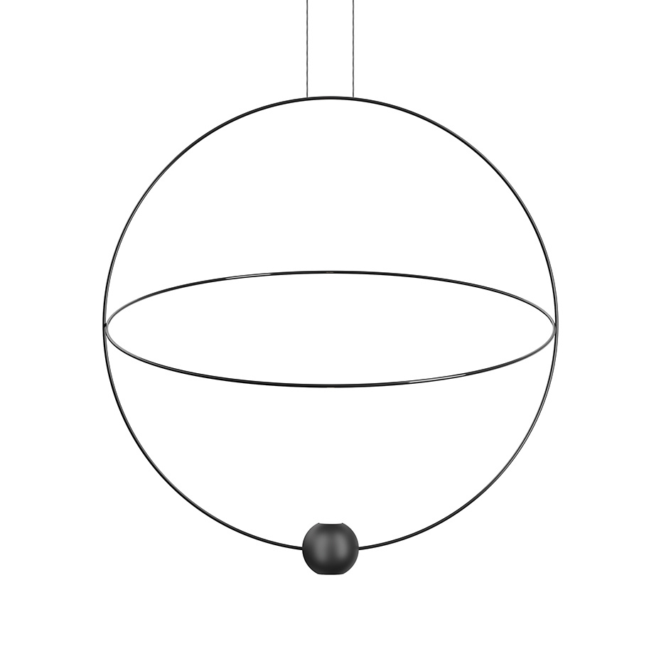 Elara Pendel Large Matt Black/Glossy Black