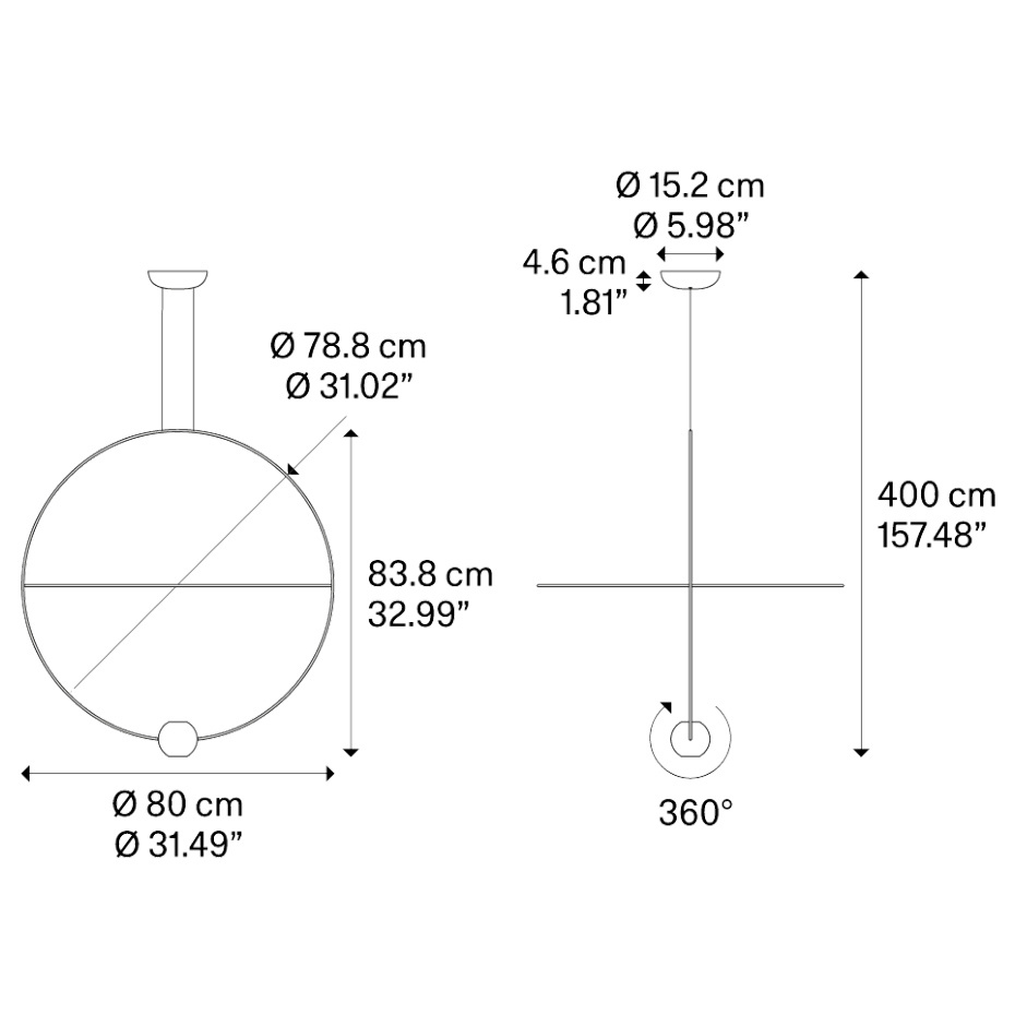 Elara Pendel Large Matt Black/Glossy Black
