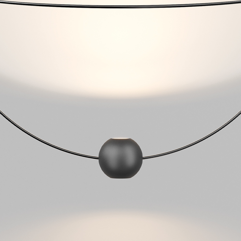 Elara Pendel Large Matt Black/Glossy Black