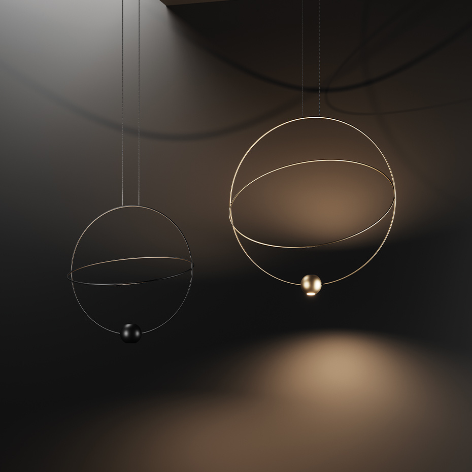 Elara Pendel Large Matt Black/Glossy Black