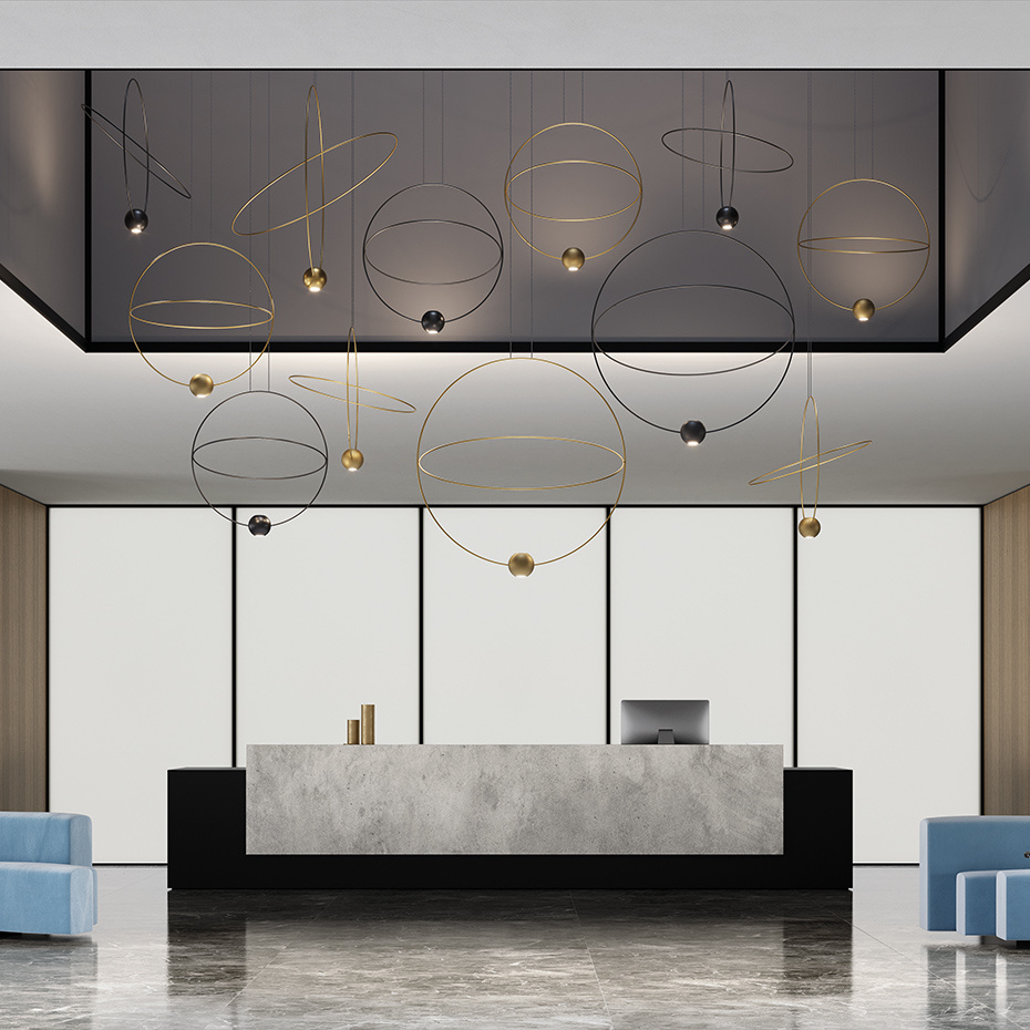 Elara Pendel Large Matt Black/Glossy Black