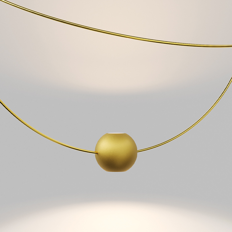 Elara Pendel Large Matt Gold/Glossy Gold