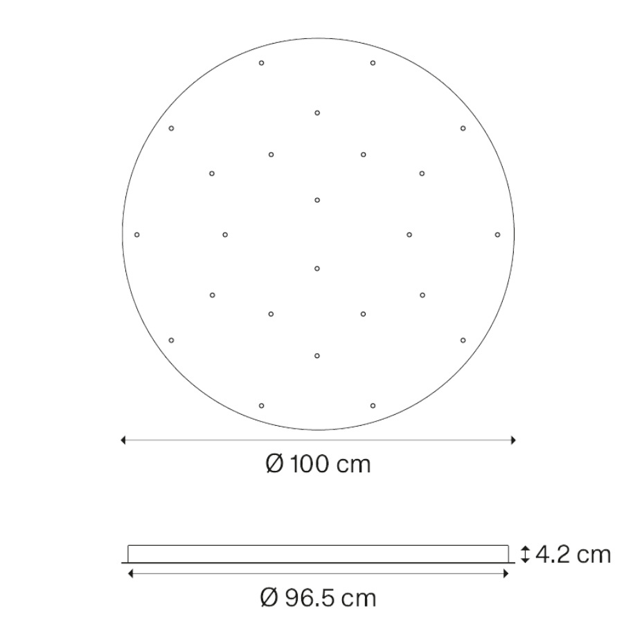 Round Cluster System 24 Takkåpa Ø100cm Matt White