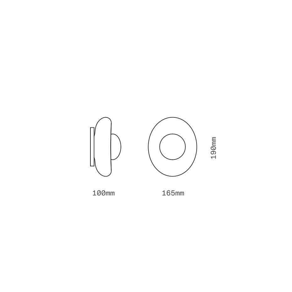 Pillow Taklampa/Vägglampa Small Brushed Brass/Clear/Light Beige