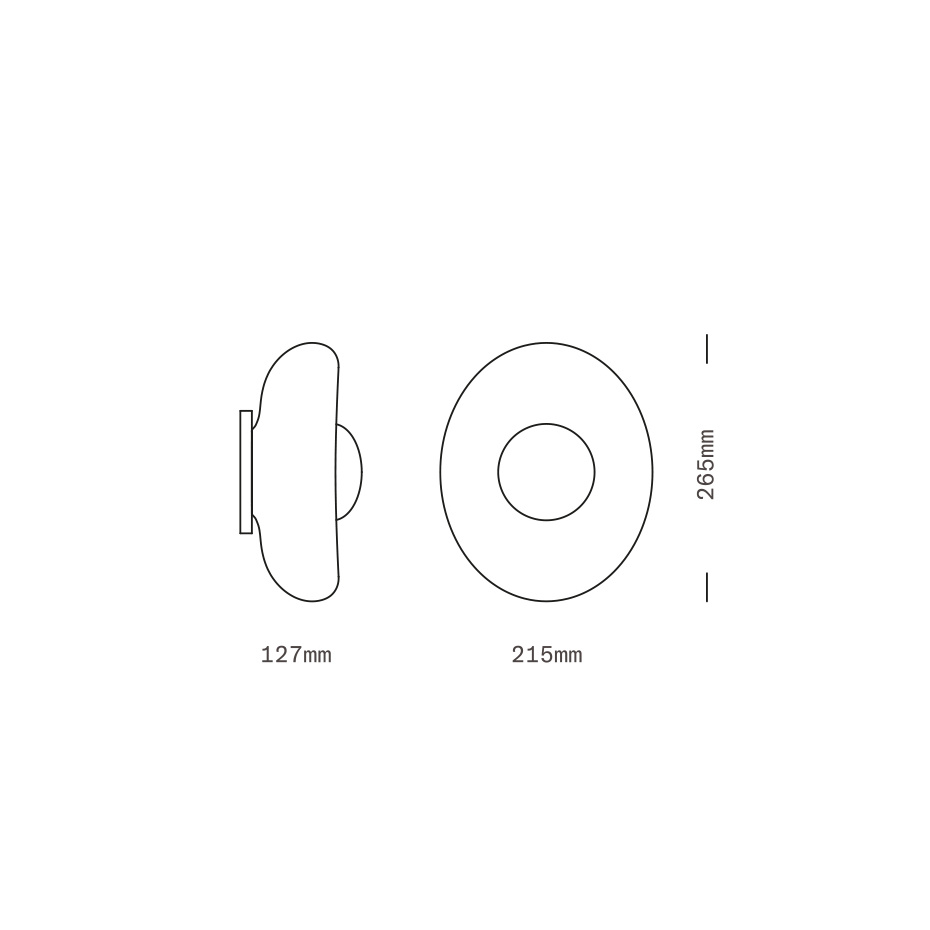 Pillow Taklampa/Vägglampa Medium Brushed Brass/Strawberry/Celadon