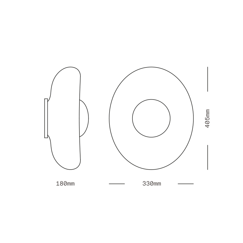 Pillow Taklampa/Vägglampa Large Brushed Brass/Smoke Gray/White