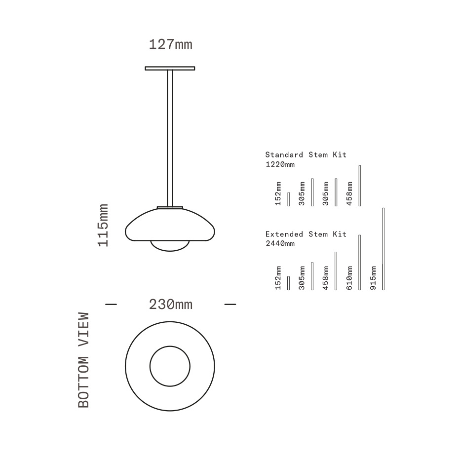 Pillow Pendel Small Brushed Brass/Clear/White