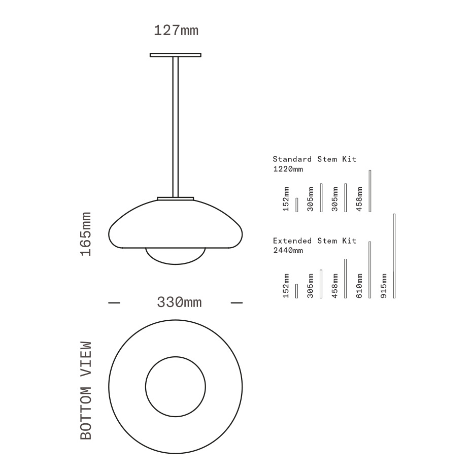 Pillow Pendel Large Brushed Brass/Clear/White