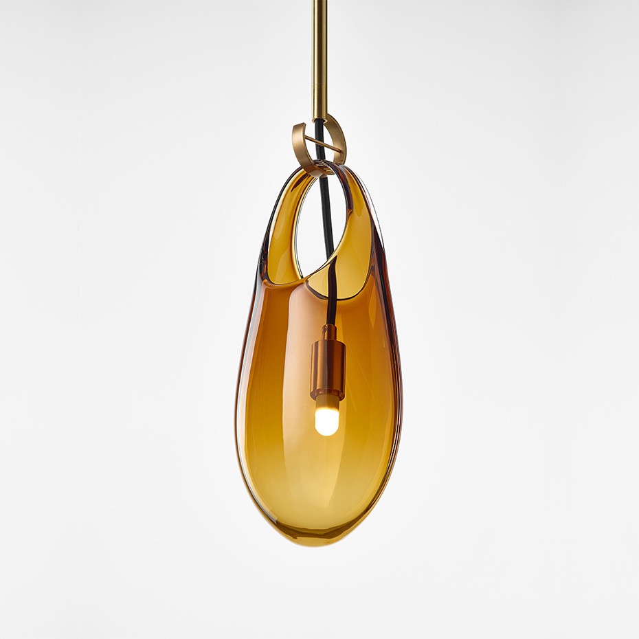 Hold 12 Pendel Brushed Brass/Olivin