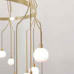Drape Skirt 18 Ljuskrona Brushed Brass/White Dipped Drape Skirt 18 Ljuskrona Brushed Brass/White Dipped