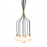 Drape Skirt 9 Ljuskrona Brushed Brass/White Dipped Drape Skirt 9 Ljuskrona Brushed Brass/White Dipped