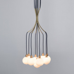 Drape Skirt 9 Ljuskrona Brushed Brass/White Dipped Drape Skirt 9 Ljuskrona Brushed Brass/White Dipped