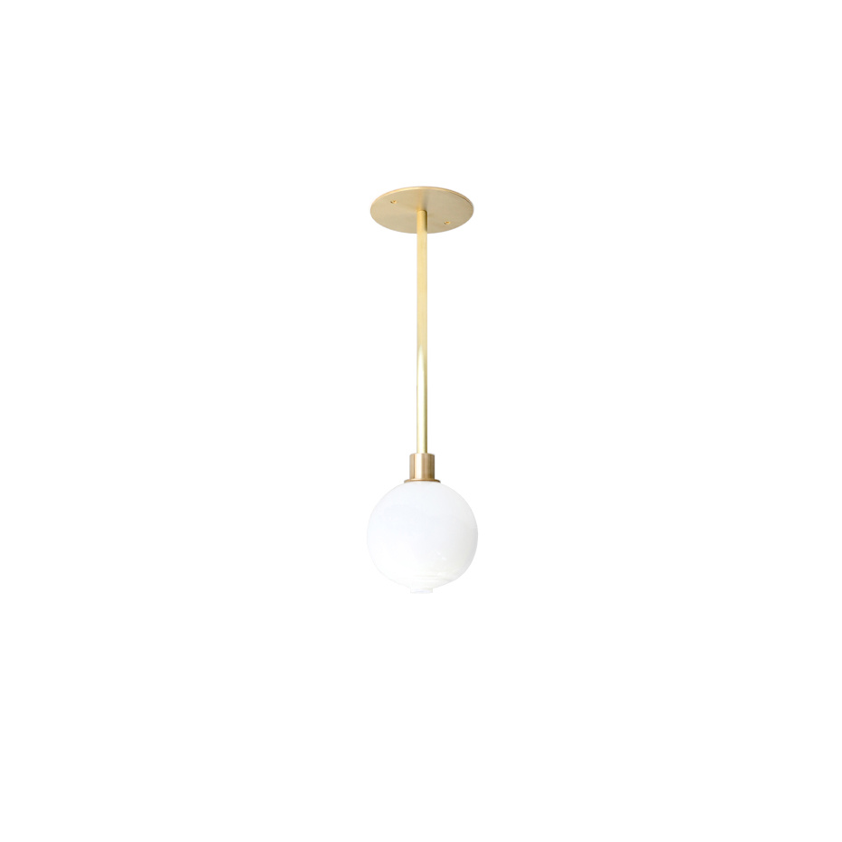 Stem 1X Pendel 110mm Sphere Brushed Brass/White Dipped