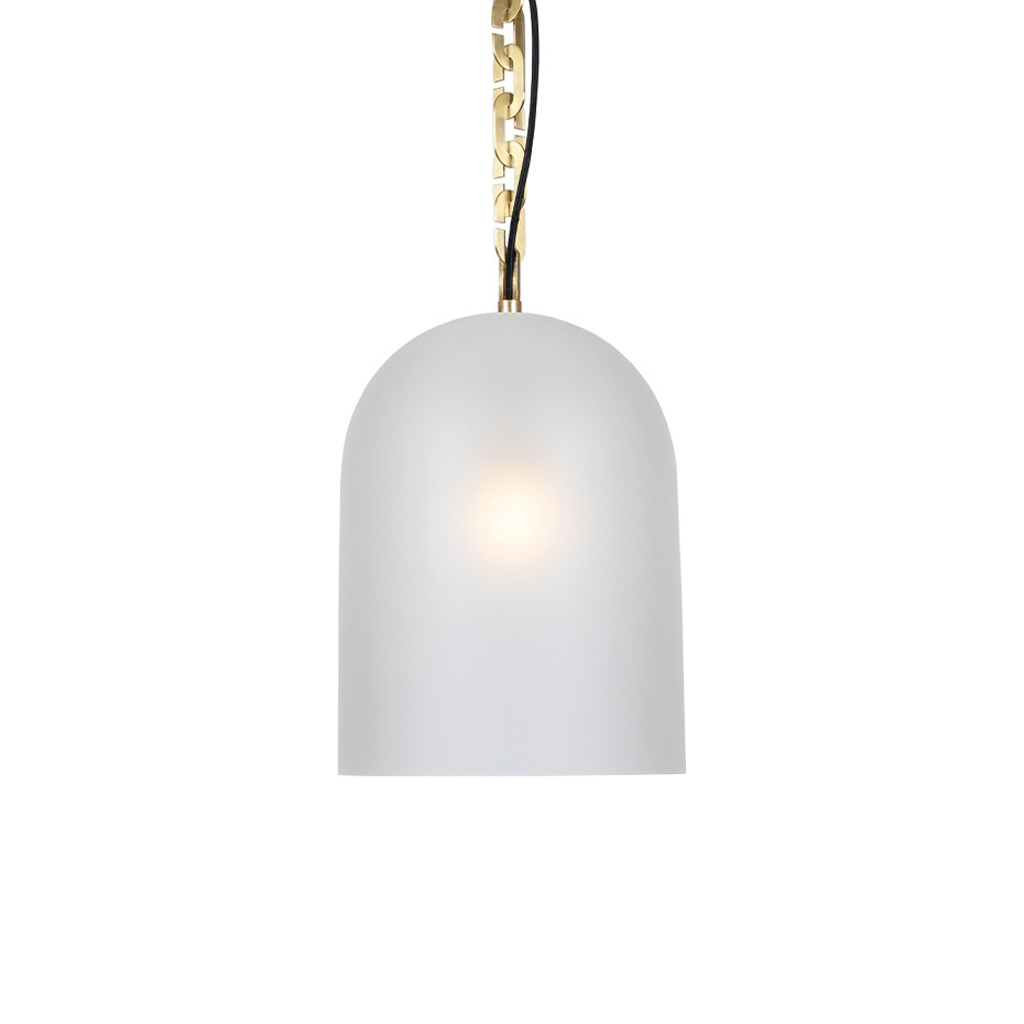 Dome 17 Pendel Small Chain Brushed Brass/Clear Frosted