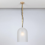 Dome 17 Pendel Small Chain Brushed Brass/Clear Frosted Dome 17 Pendel Small Chain Brushed Brass/Clear Frosted