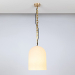 Dome 17 Pendel Small Chain Brushed Brass/White Frosted Dome 17 Pendel Small Chain Brushed Brass/White Frosted