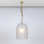 Dome 22 Pendel Small Chain Brushed Brass/Clear Frosted Dome 22 Pendel Small Chain Brushed Brass/Clear Frosted