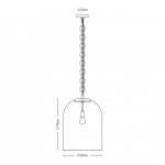 Dome 22 Pendel Small Chain Brushed Brass/Clear Frosted Dome 22 Pendel Small Chain Brushed Brass/Clear Frosted