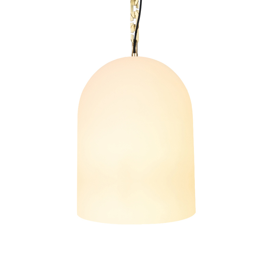 Dome 22 Pendel Small Chain Brushed Brass/White Frosted