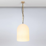 Dome 22 Pendel Small Chain Brushed Brass/White Frosted Dome 22 Pendel Small Chain Brushed Brass/White Frosted
