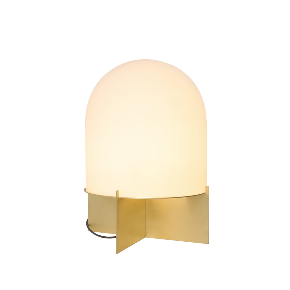 Dome Golvlampa Brushed Brass/White Frosted