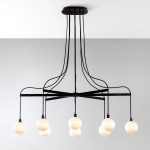 Drape Arm 8 Ljuskrona 110mm Sphere Dark Oxidized/White Dipped Drape Arm 8 Ljuskrona 110mm Sphere Dark Oxidized/White Dipped