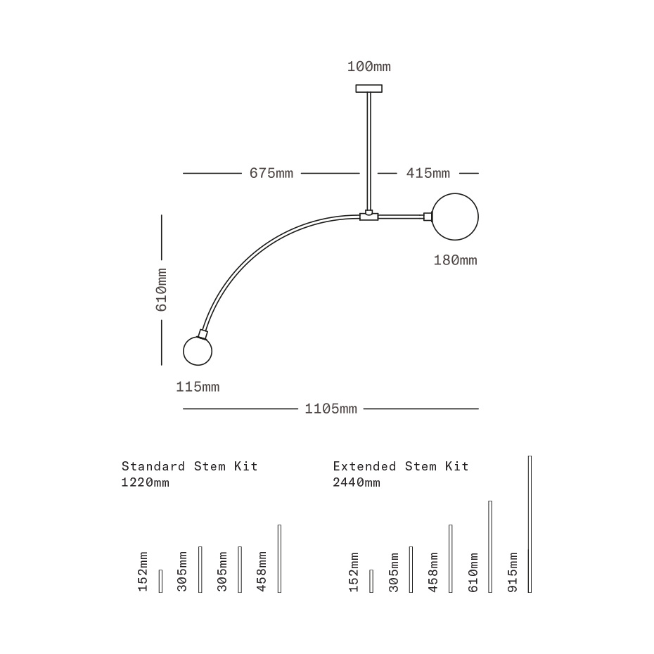Balance 1.0 Pendel Brushed Nickel/White Dipped