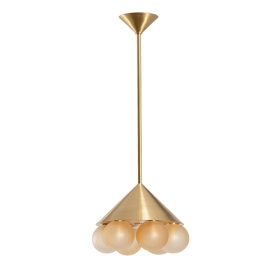Peak 6 Ljuskrona Brushed Brass/Whiskey Textured