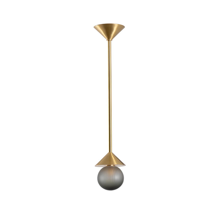 Peak Pendel 110mm Sphere Brushed Brass/Neutral Gray Textured