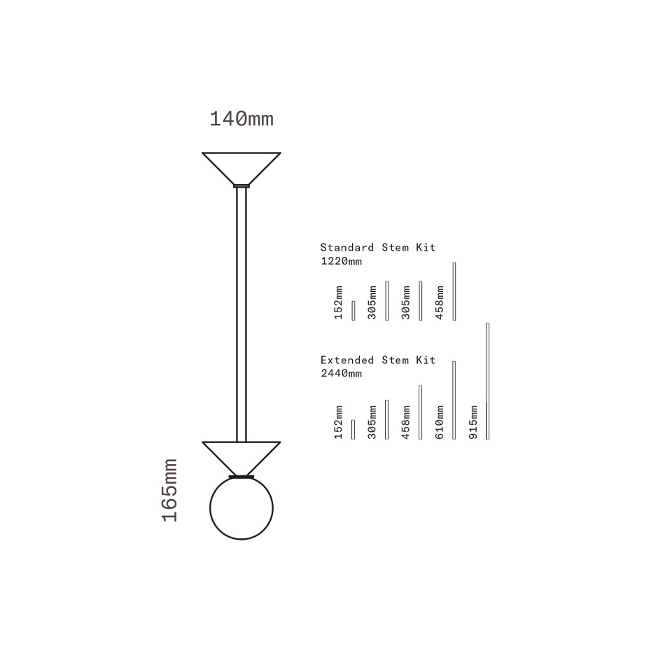 Peak Pendel 110mm Sphere Brushed Brass/Neutral Gray Textured