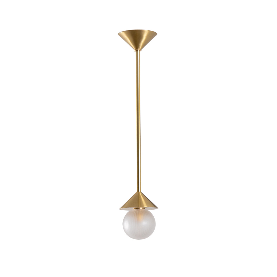 Peak Pendel 110mm Sphere Brushed Brass/Clear Textured