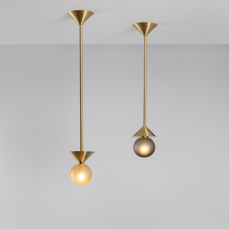 Peak Pendel 110mm Sphere Brushed Brass/Whiskey Textured