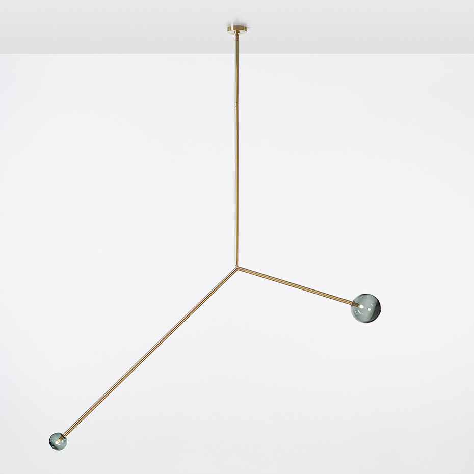 Angle 1.0 Pendel Brushed Brass/Smoke Dipped