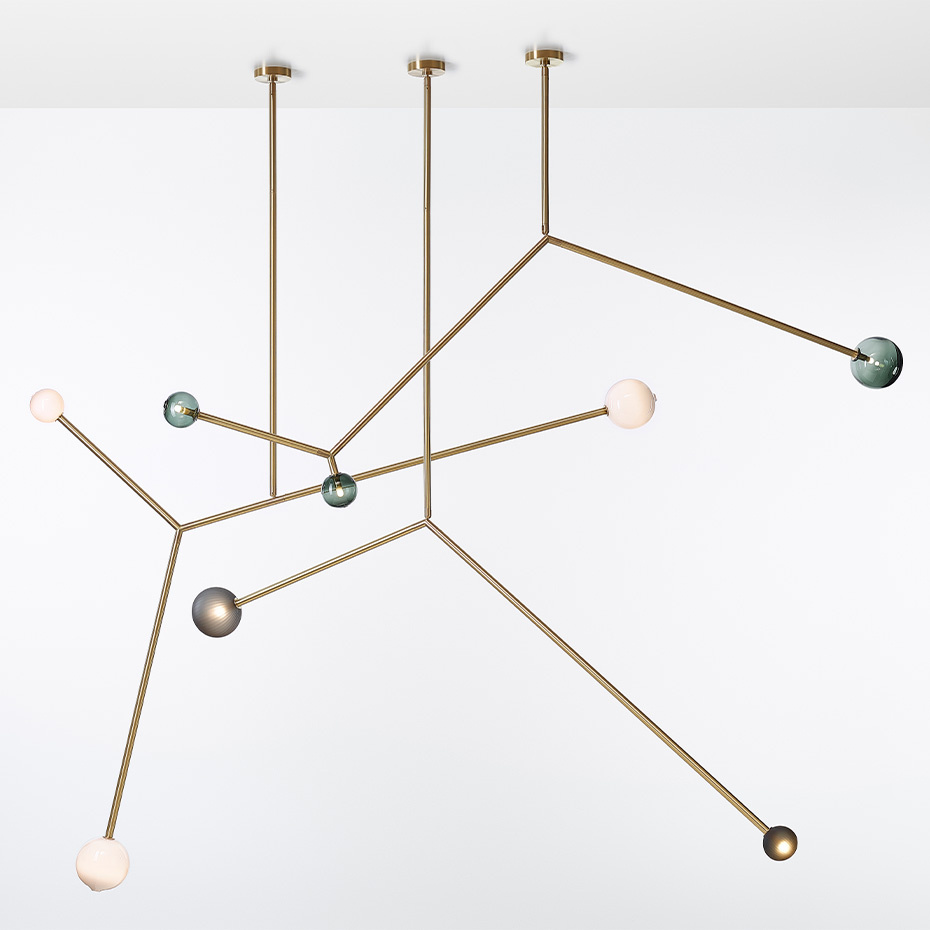 Angle 1.0 Pendel Brushed Brass/Smoke Dipped