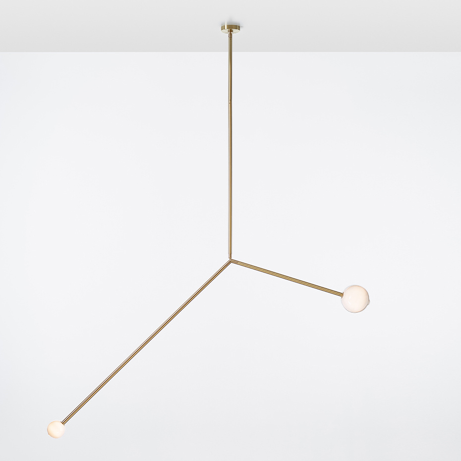 Angle 1.0 Pendel Brushed Brass/White Dipped