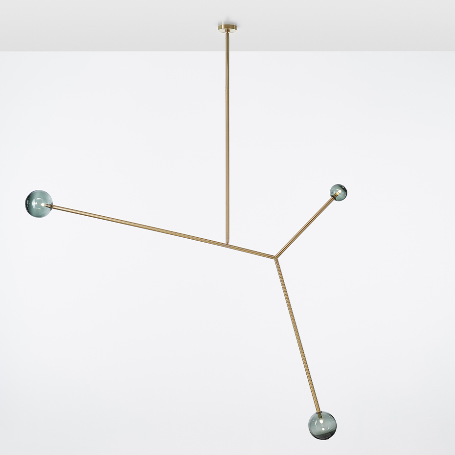 Angle 2.0 Pendel Brushed Brass/Smoke Dipped