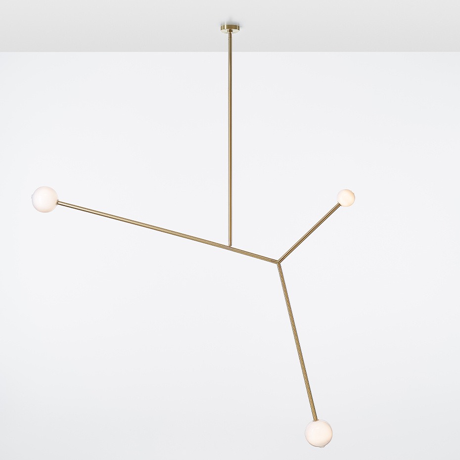 Angle 2.0 Pendel Brushed Brass/White Dipped