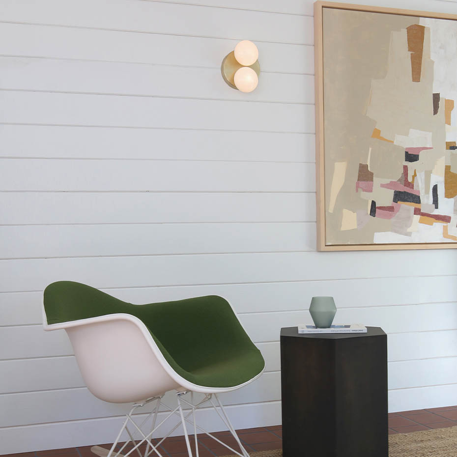 Dot 2X Taklampa/Vägglampa Brushed Brass/Celadon/New Blue