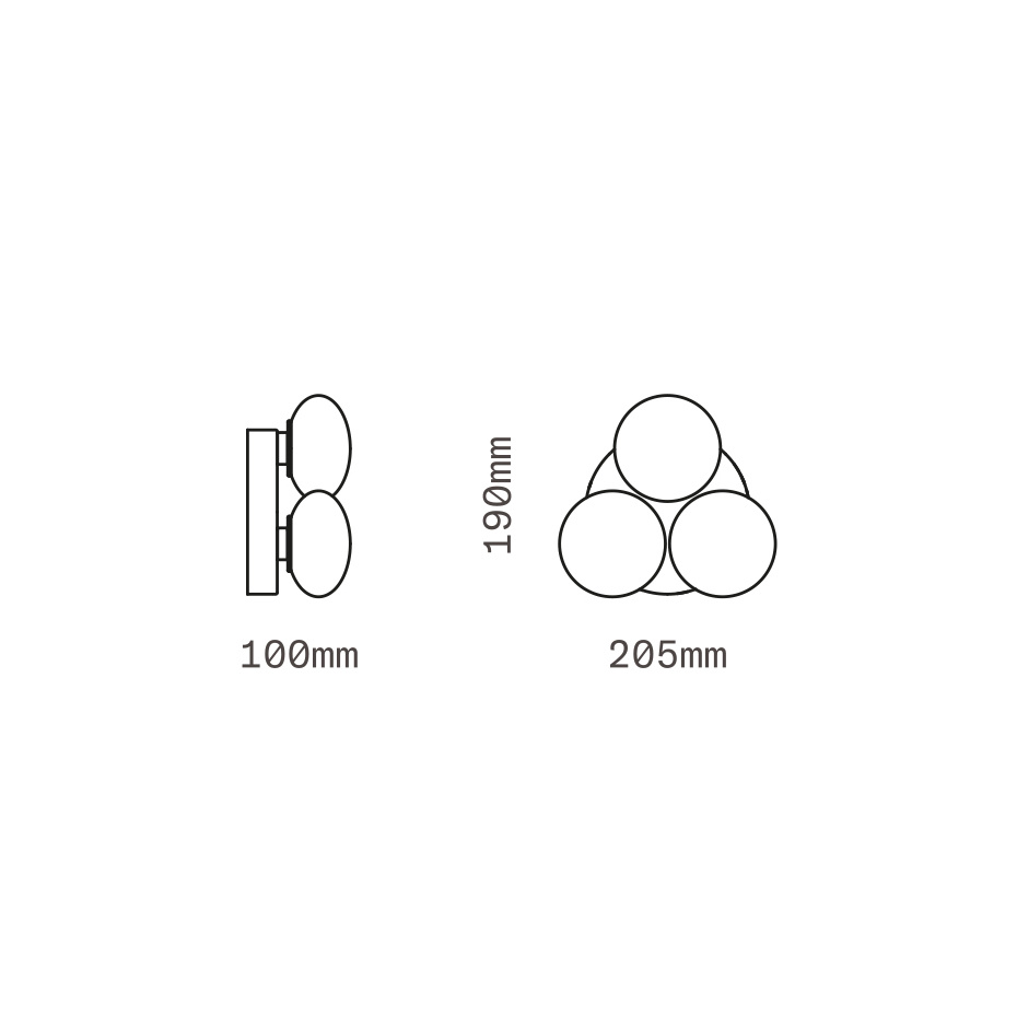 Dot 3X Taklampa/Vägglampa Brushed Brass/Apricot/Flamingo/Light Beige