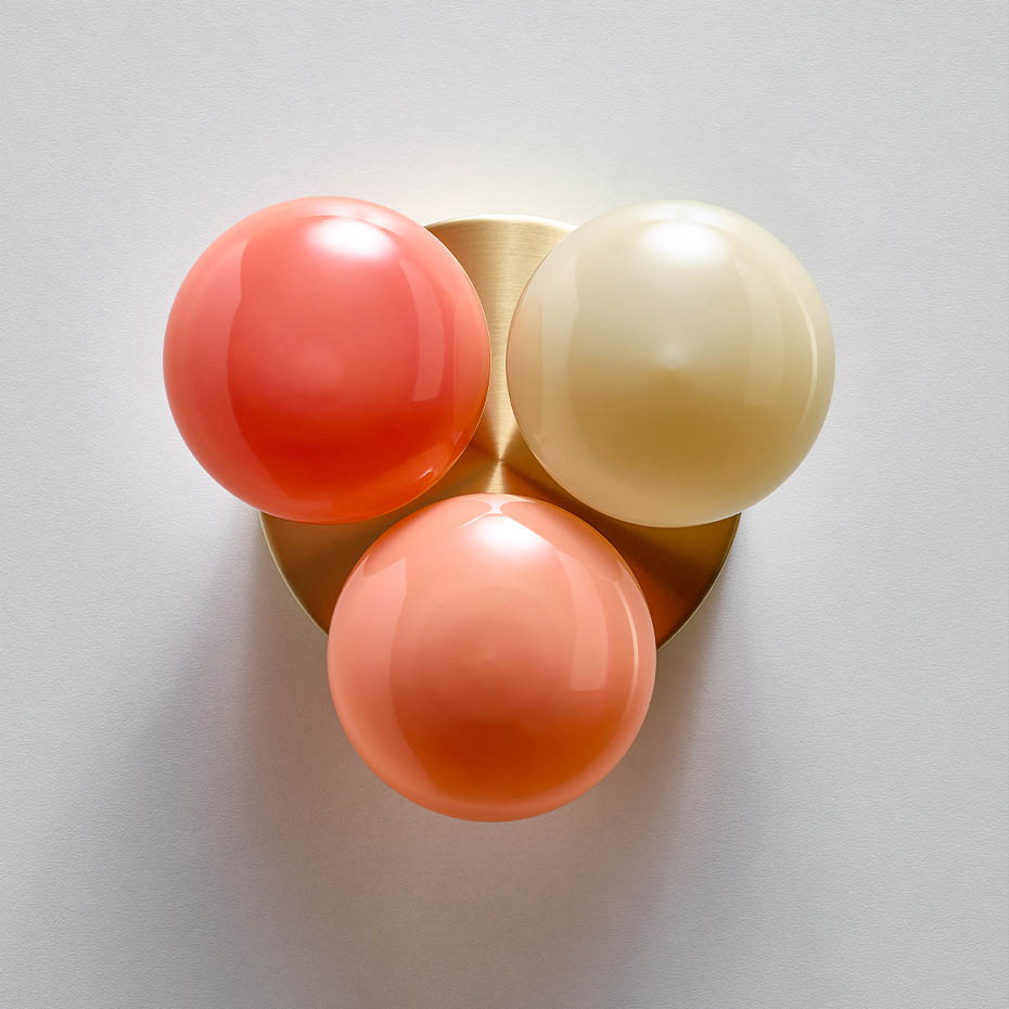 Dot 3X Taklampa/Vägglampa Brushed Brass/Apricot/Flamingo/Light Beige