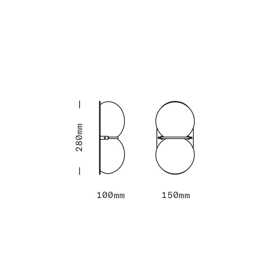 Twin 1.0 Vägglampa Dark Oxidized/Celadon/New Blue