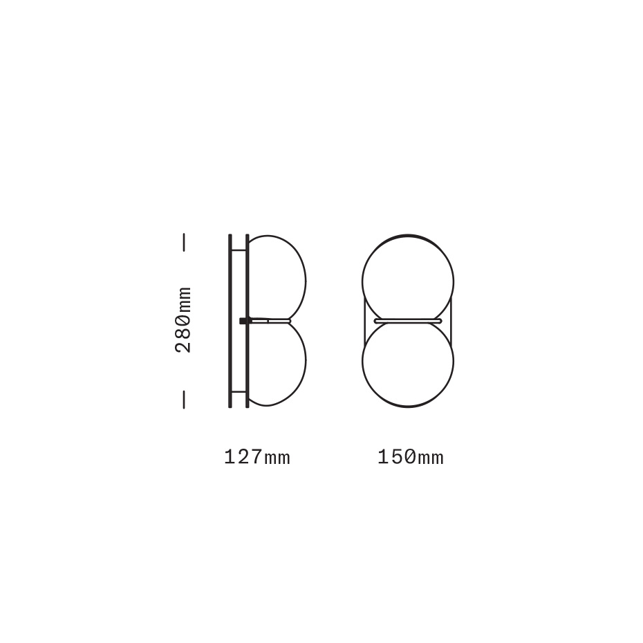 Twin 2.0 Taklampa/Vägglampa Brushed Brass/Celadon/New Blue