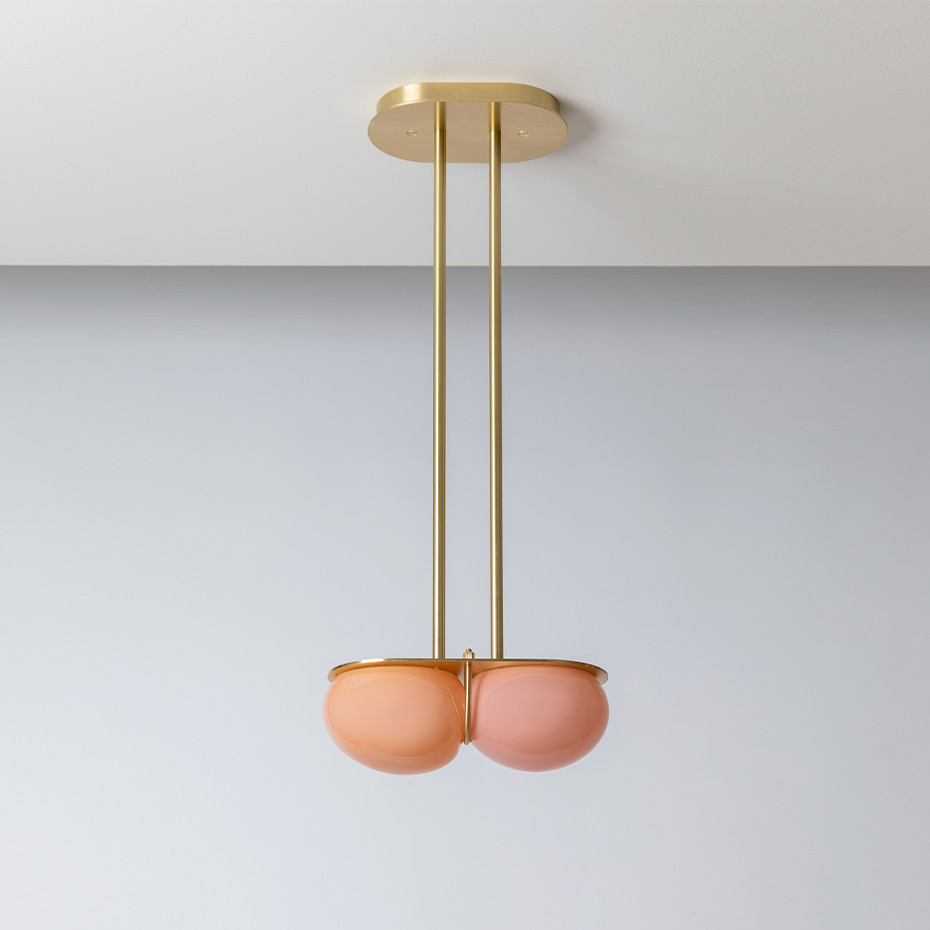 Twin 4.0 Pendel Brushed Brass/Apricot/Flamingo