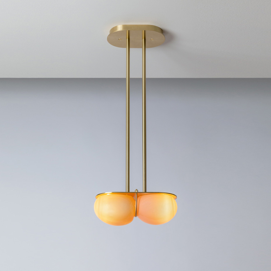 Twin 4.0 Pendel Brushed Brass/Apricot/Flamingo