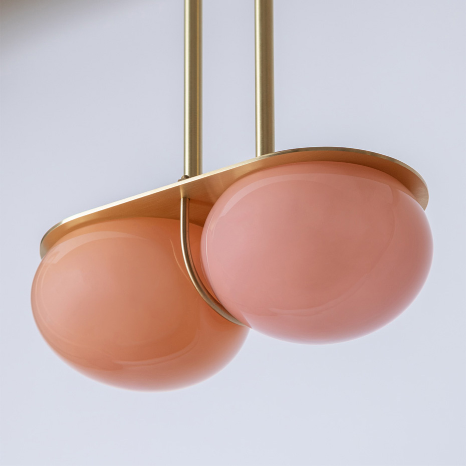Twin 4.0 Pendel Brushed Brass/Apricot/Flamingo