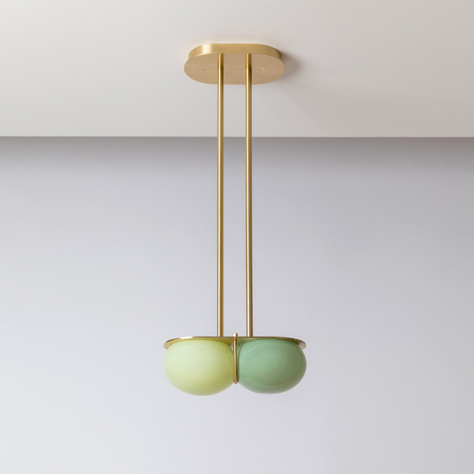 Twin 4.0 Pendel Brushed Brass/Linden Tree Green/Pastel Green